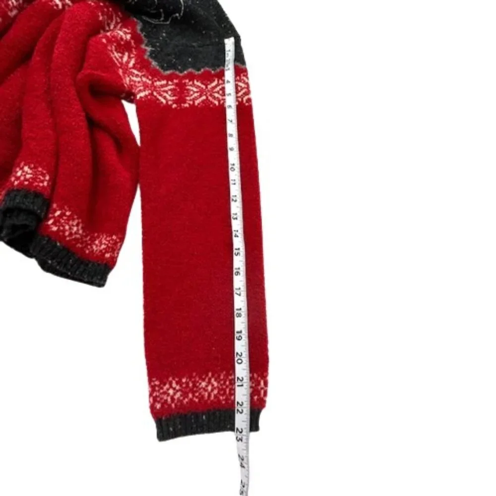 Jones New York Women's Large Holiday Reindeer Snowflakes Sweater Wool Blend‎